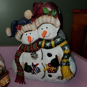 Metal Snowman Meant For Candles but Never Used w/Candle